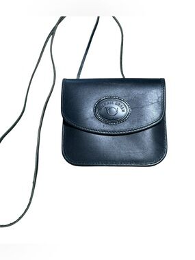 Vintage Michael Green Black Leather Mini Crossbody Bag – Made in USA